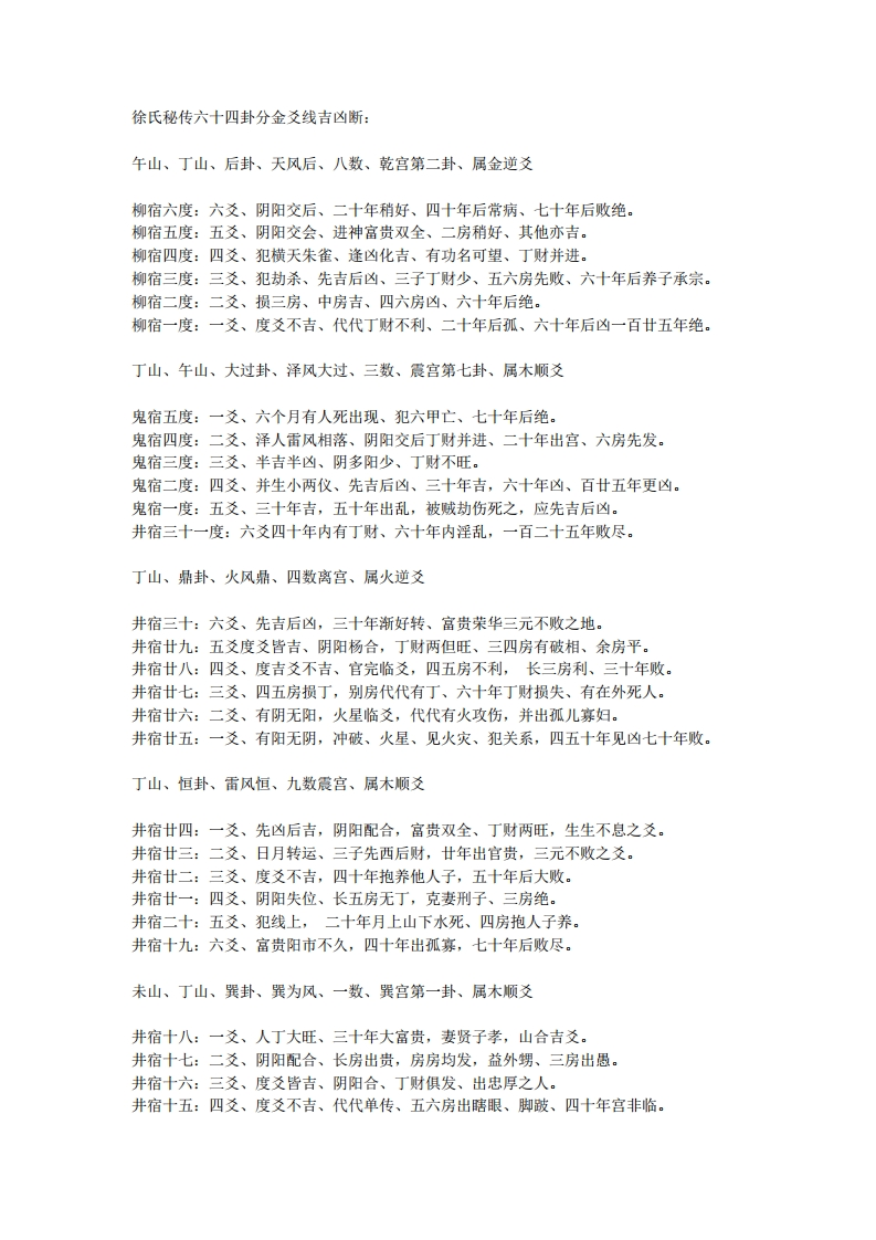 徐氏秘传六十四卦分金爻线吉凶断 – 电子书下载