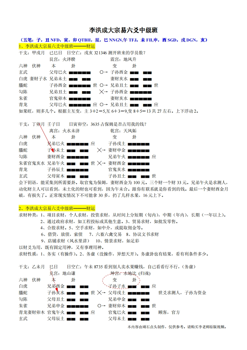 李洪成大宗易六爻中级班(顽石版) – 电子书下载