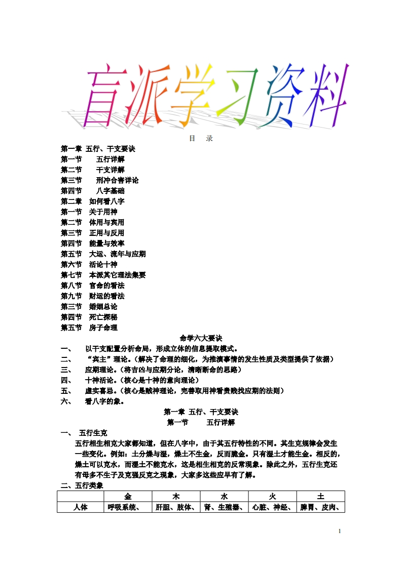 盲派学习资料 – 电子书下载