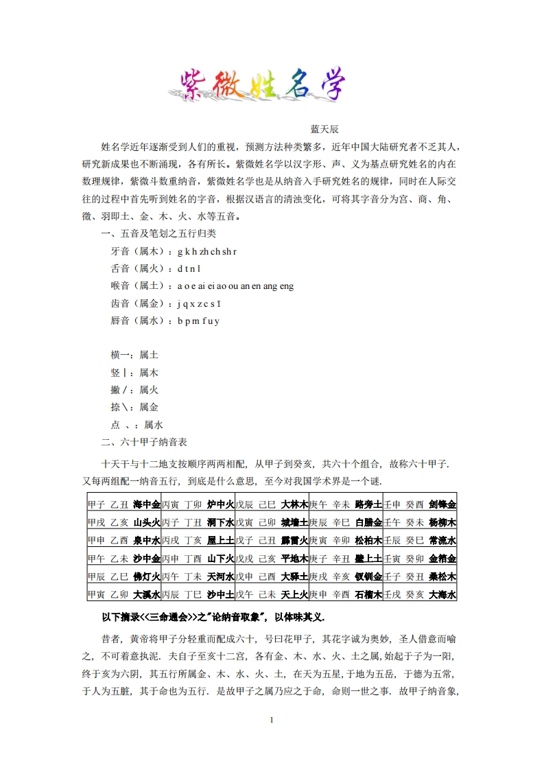 蓝天辰-紫微姓名学 – 电子书下载