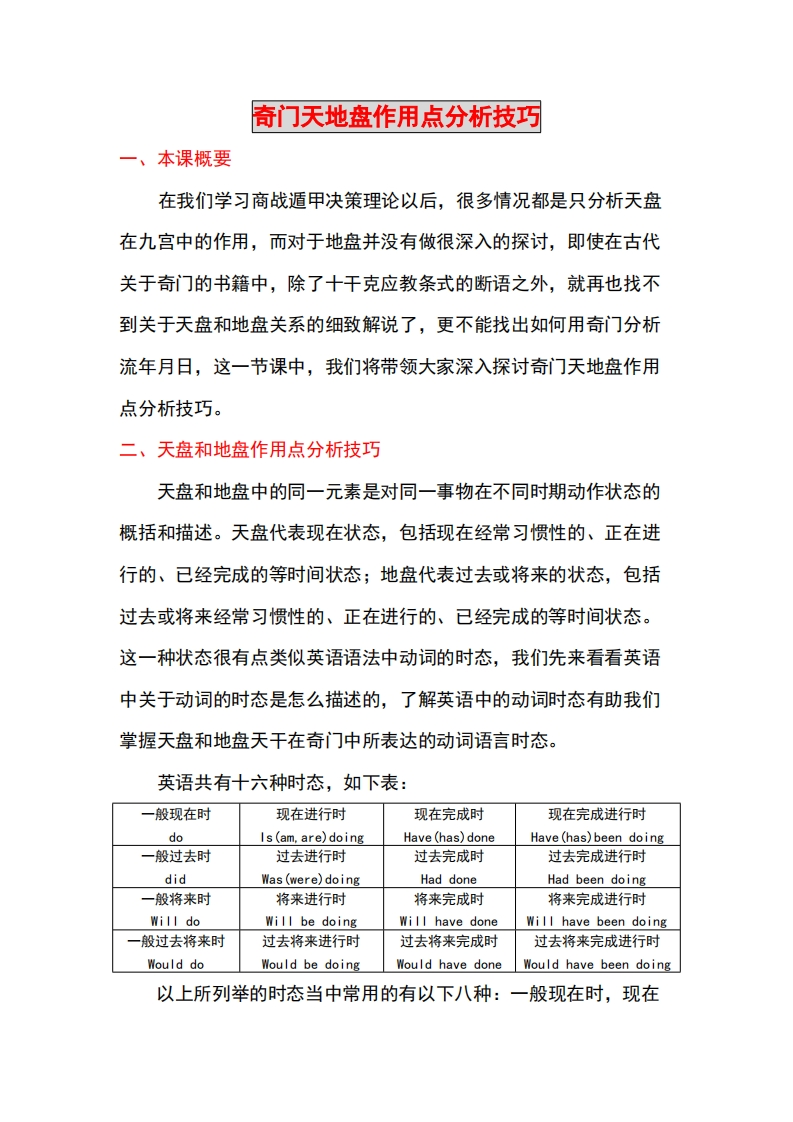 蔡炳丁-奇门天地盘作用点分析技巧 – 电子书下载