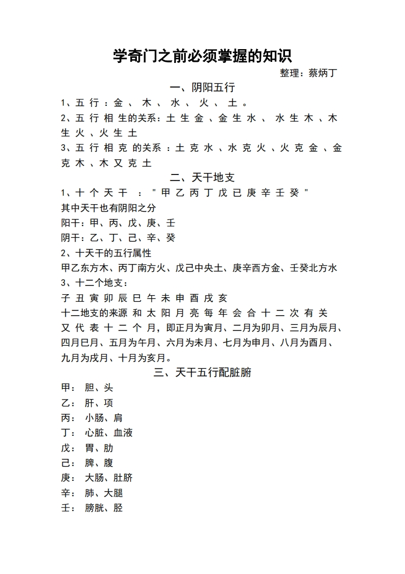 蔡炳丁-奇门学习奇门前必须掌握的基础知识 – 电子书下载